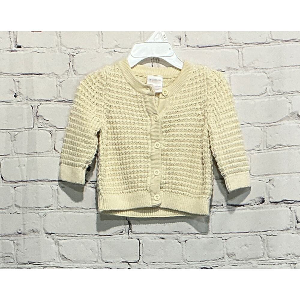 Hanna Andersson Baby Girl’s Cream Waffle Knit Cardigan (Size 3-6mos)
